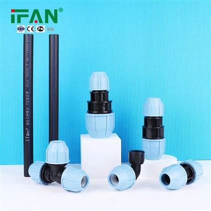 Amostra grátis de acessórios para tubos HDPE azuis